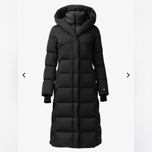 NWT Soia & Kyo Talyse Water Resistant 90% Down Long Hooded Parka Bib Black SZ Xl